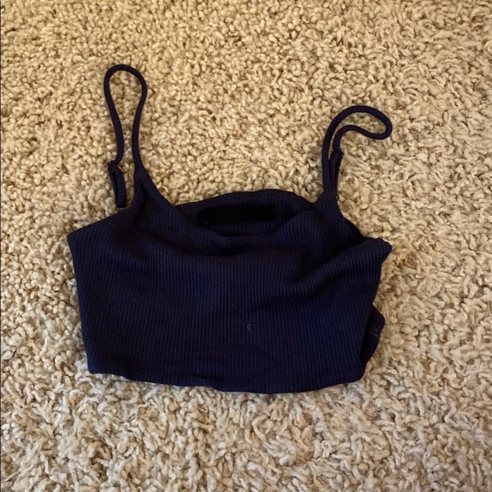 Navy blue very cropped top